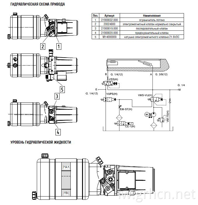 חבילת כוח הידראולית DC 12V עבור לוחית זנב לרכב